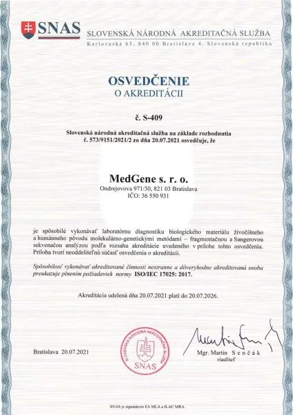 Certifikát - akreditácia
